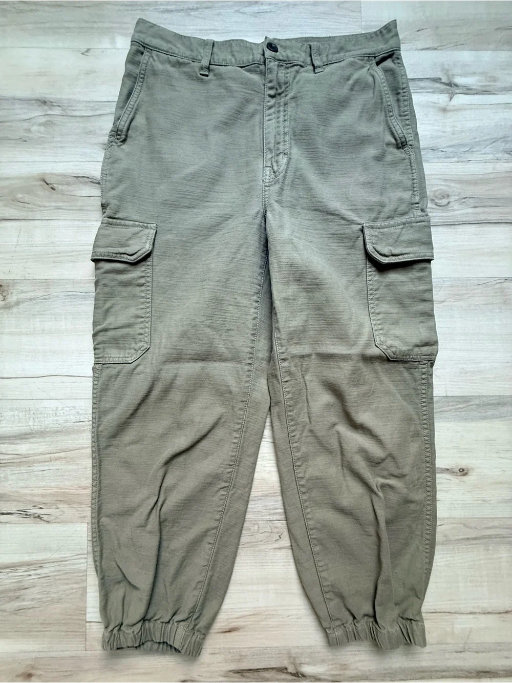 Madewell Women’s Khaki Cargo Jogger Pants Size 28 100% Cotton